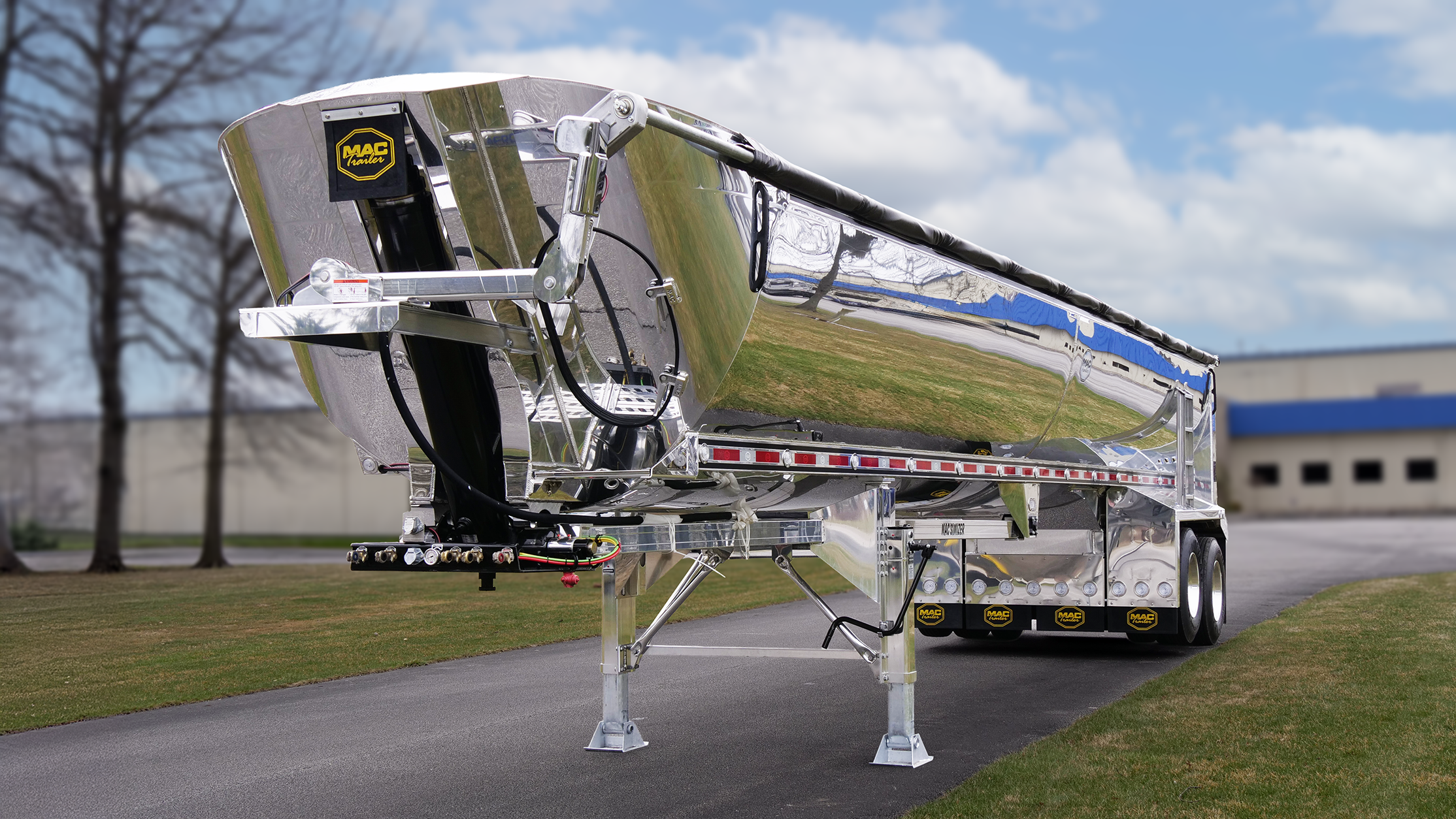 Aluminum Half Round Dump Trailer with Optional Side Roll Tarp