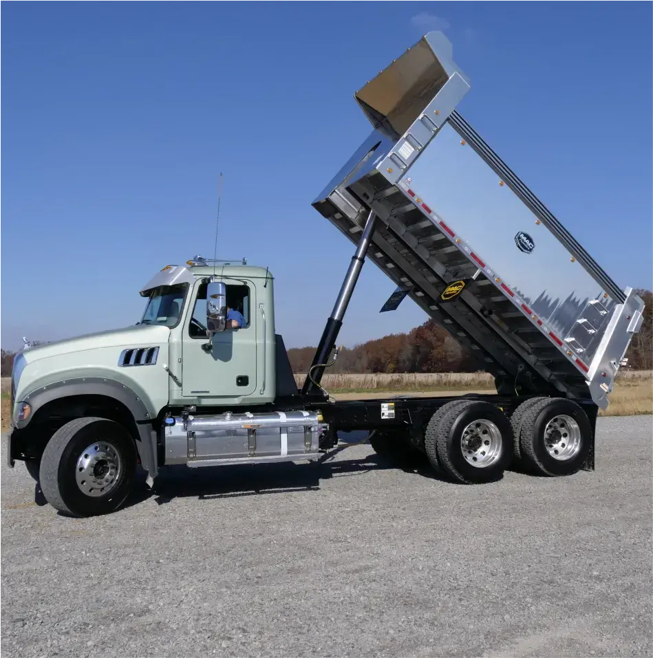MAC Dump Trailer extended upwards.